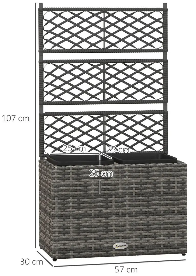 Jardiniera de flori + spalier Outsunny 867-187V00GG (Grey)