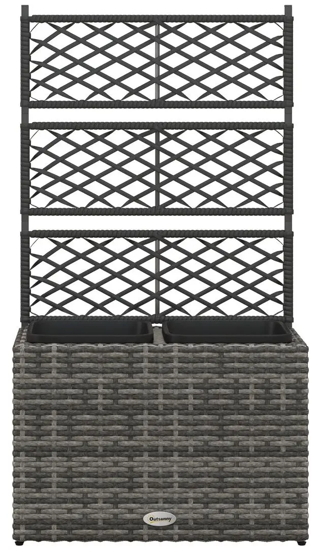 Jardiniera de flori + spalier Outsunny 867-187V00GG (Grey)