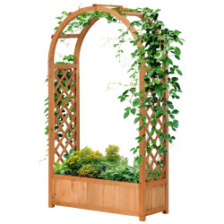 Jardiniera cu spalier Outsunny 845-777V00BN (Natural) Thumb