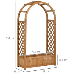 Jardiniera cu spalier Outsunny 845-777V00BN (Natural) Thumb