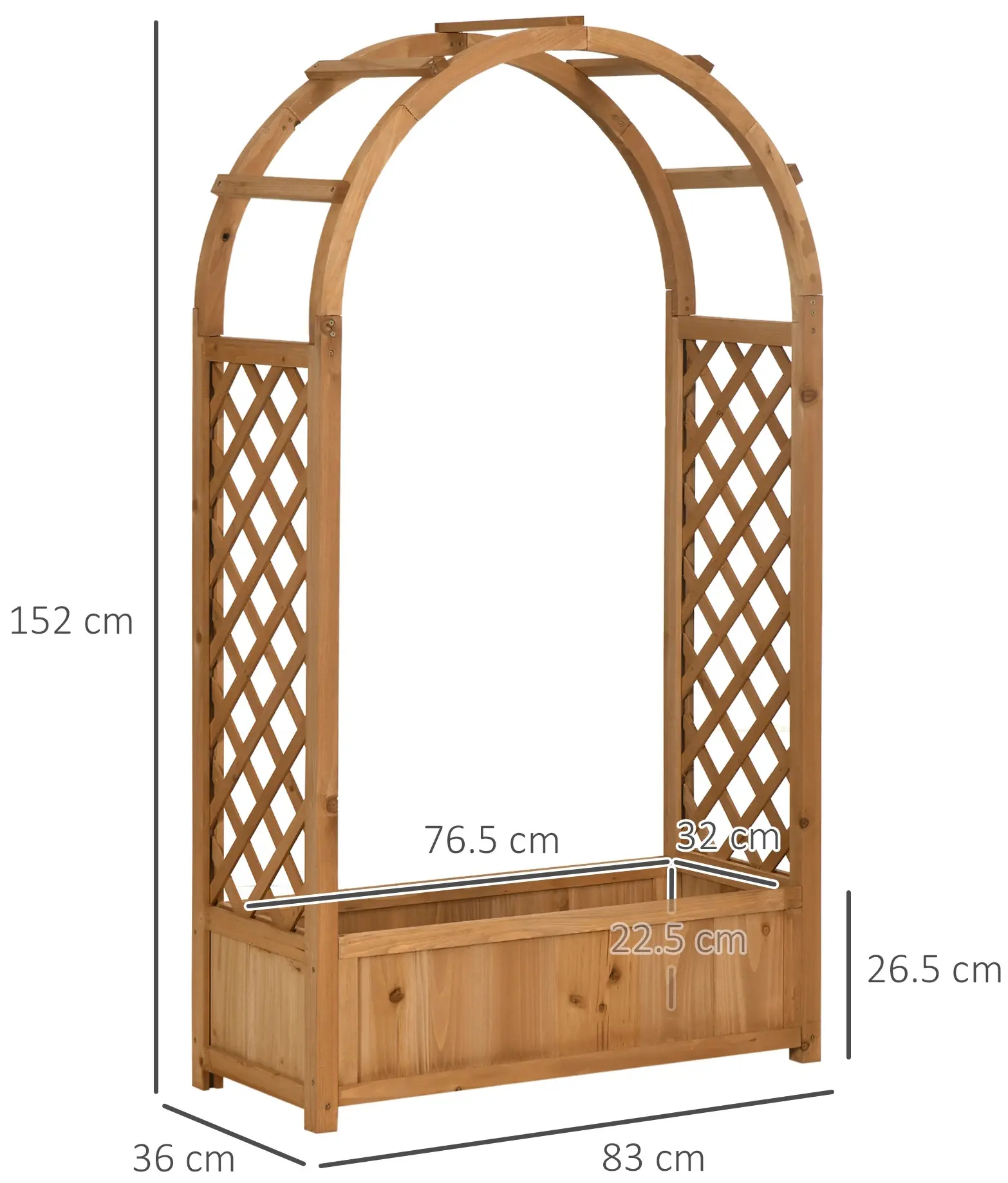 Jardiniera cu spalier Outsunny 845-777V00BN (Natural) - 4