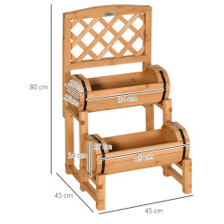 Двухъярусная подставка для цветов со шпалерой Outsunny 845-790V00YL (Yellow) Thumb
