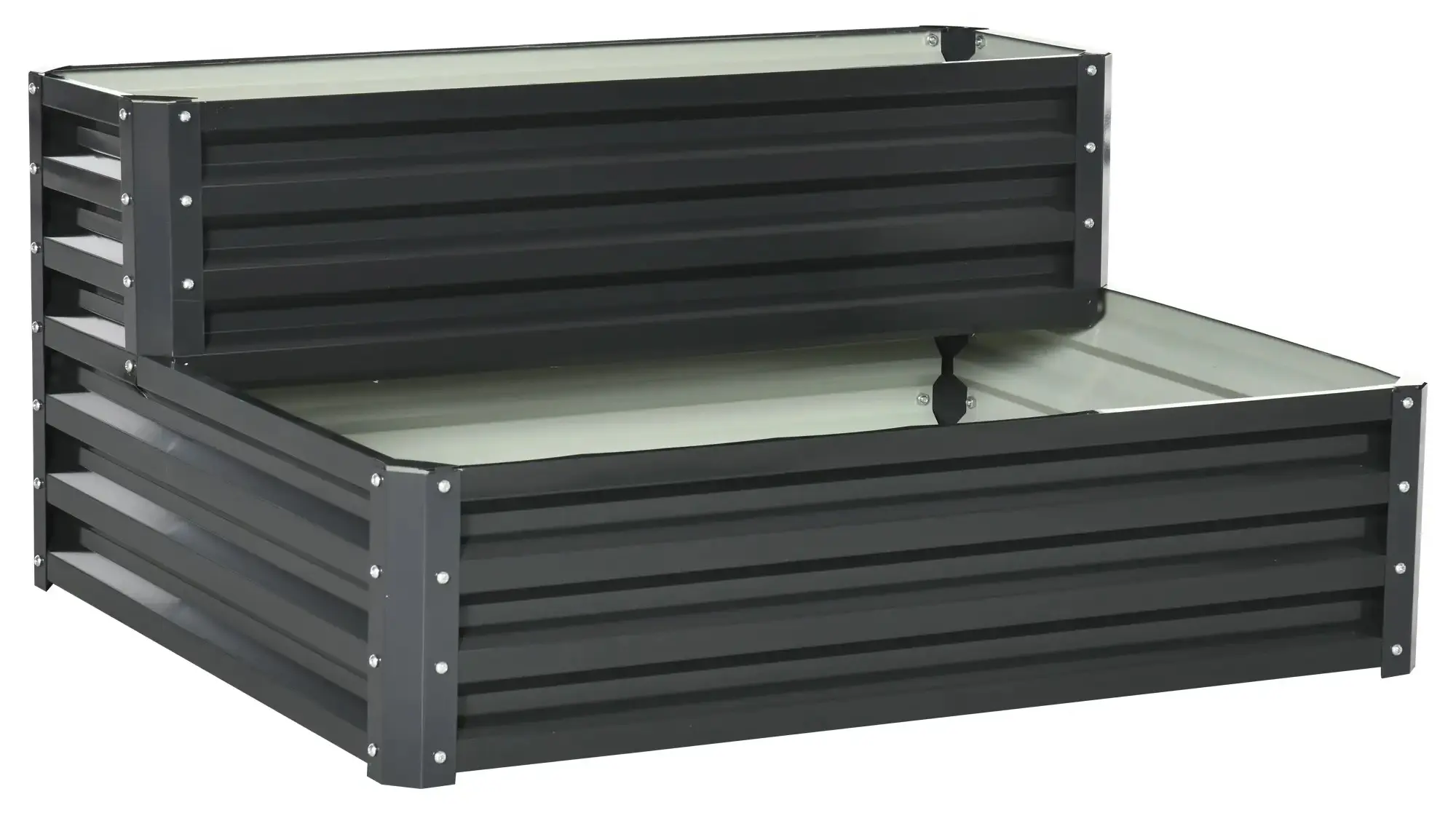 Двухъярусная приподнятая грядка Outsunny 845-843V00CG (Dark Grey) - 3