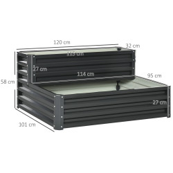 Двухъярусная приподнятая грядка Outsunny 845-843V00CG (Dark Grey) Thumb