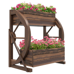 Pat de gradina inaltat cu 2 nivele Outsunny 84H-031V00TN (Natural) Thumb