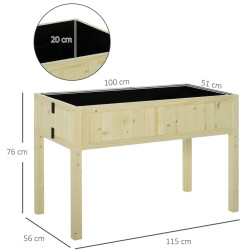 Pat de gradina inaltat Outsunny 845-362 (Natural) Thumb