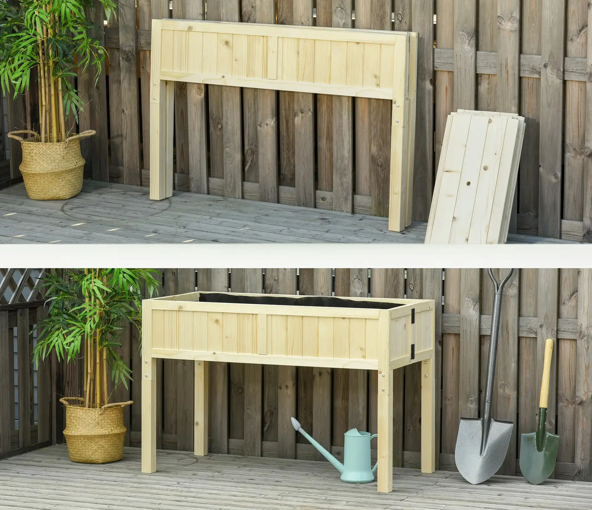 Pat de gradina inaltat Outsunny 845-362 (Natural) - 6