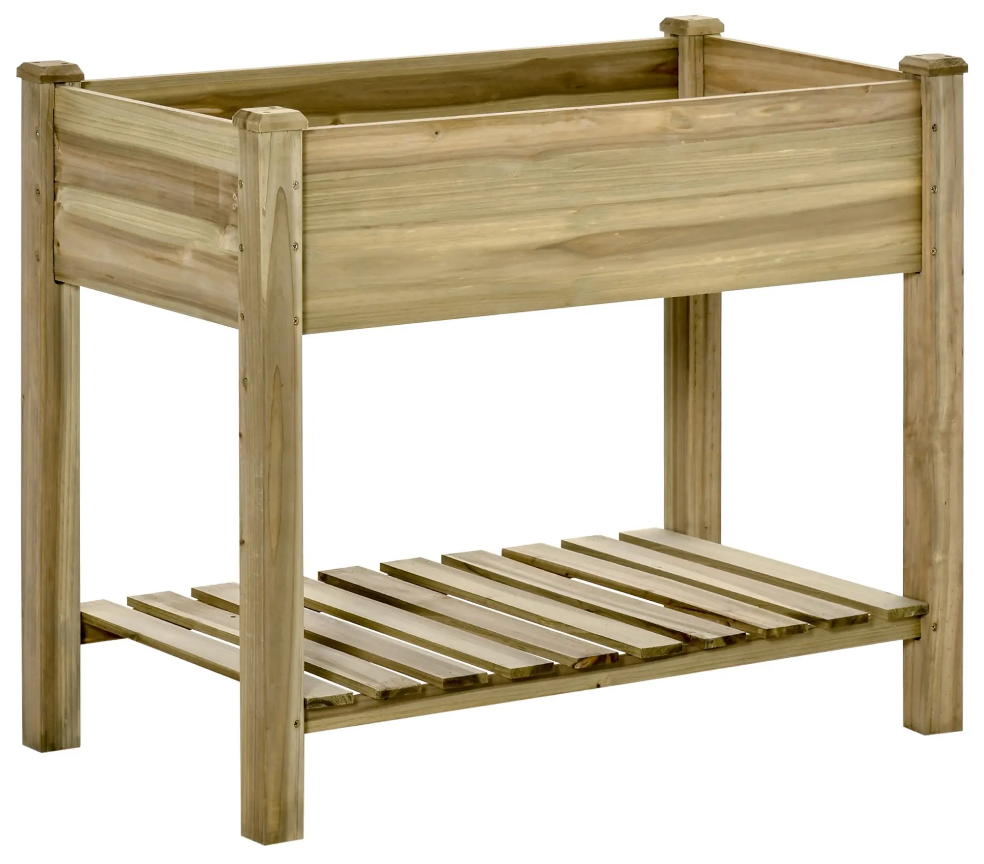 Pat de gradina inaltat cu picioare Outsunny 845-661 (Natural) - 3