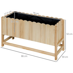 Pat de gradina inaltat Outsunny 845-907V00ND (Natural) Thumb