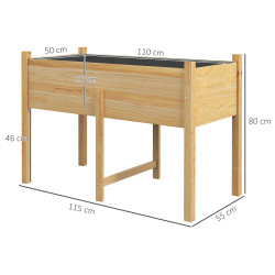 Pat de gradina inaltat Outsunny 845-966V00ND (Natural) Thumb