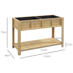 Pat de gradina inaltat Outsunny 84H-086V00ND (Natural) Thumb