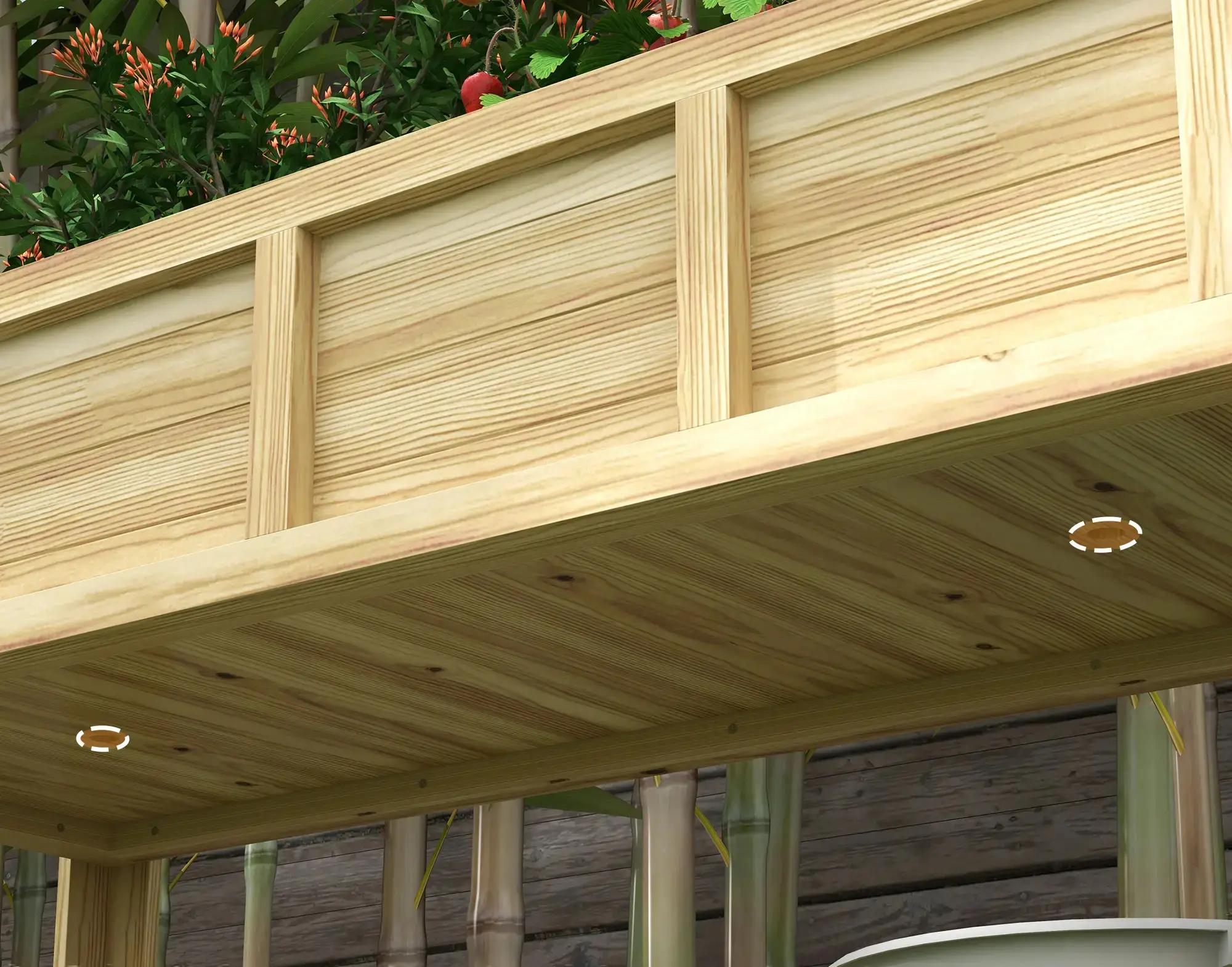 Pat de gradina inaltat Outsunny 84H-086V00ND (Natural)