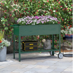 Pat de gradina cu picioare si roti Outsunny 845-384V01GN (Green)