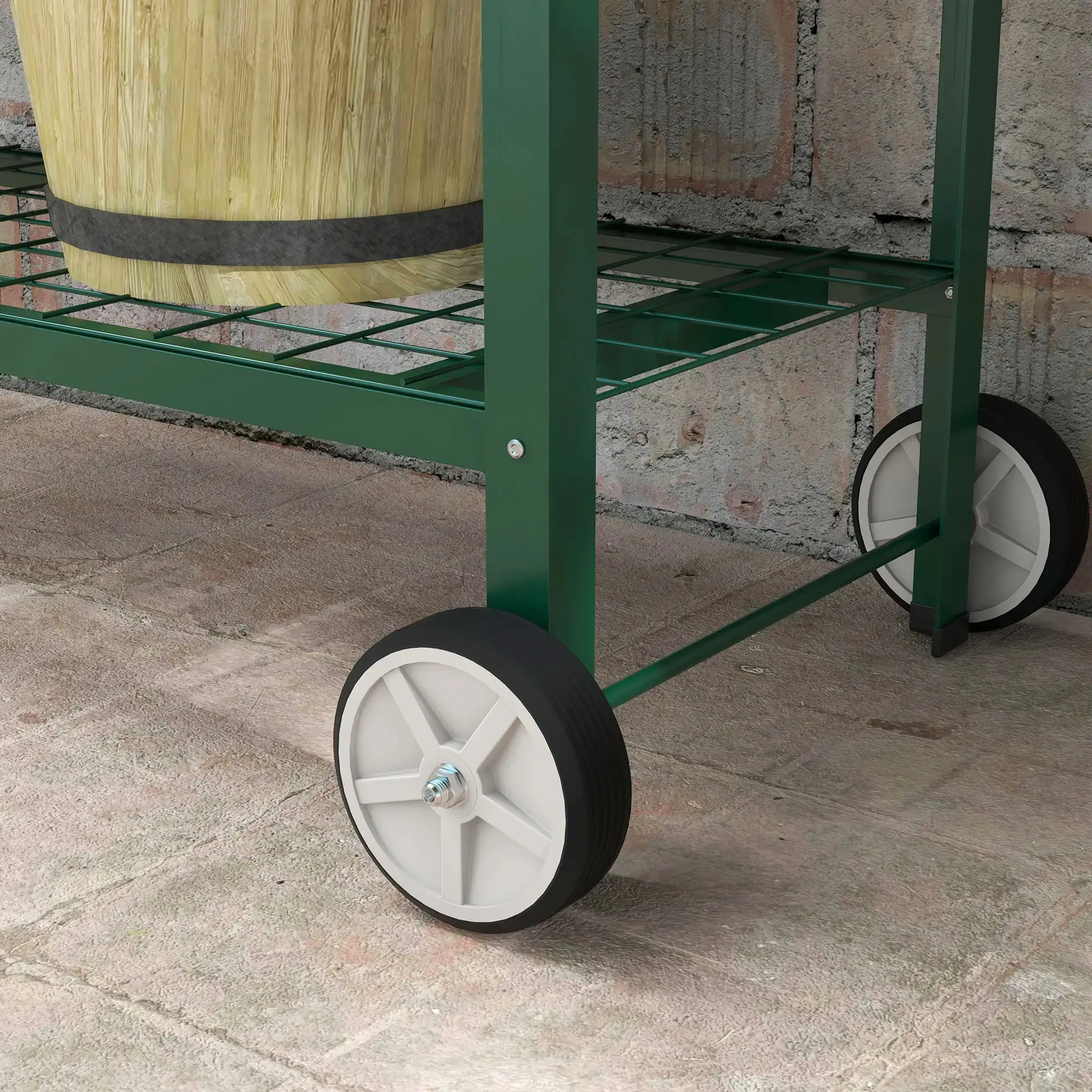 Pat de gradina cu picioare si roti Outsunny 845-384V01GN (Green) - 6