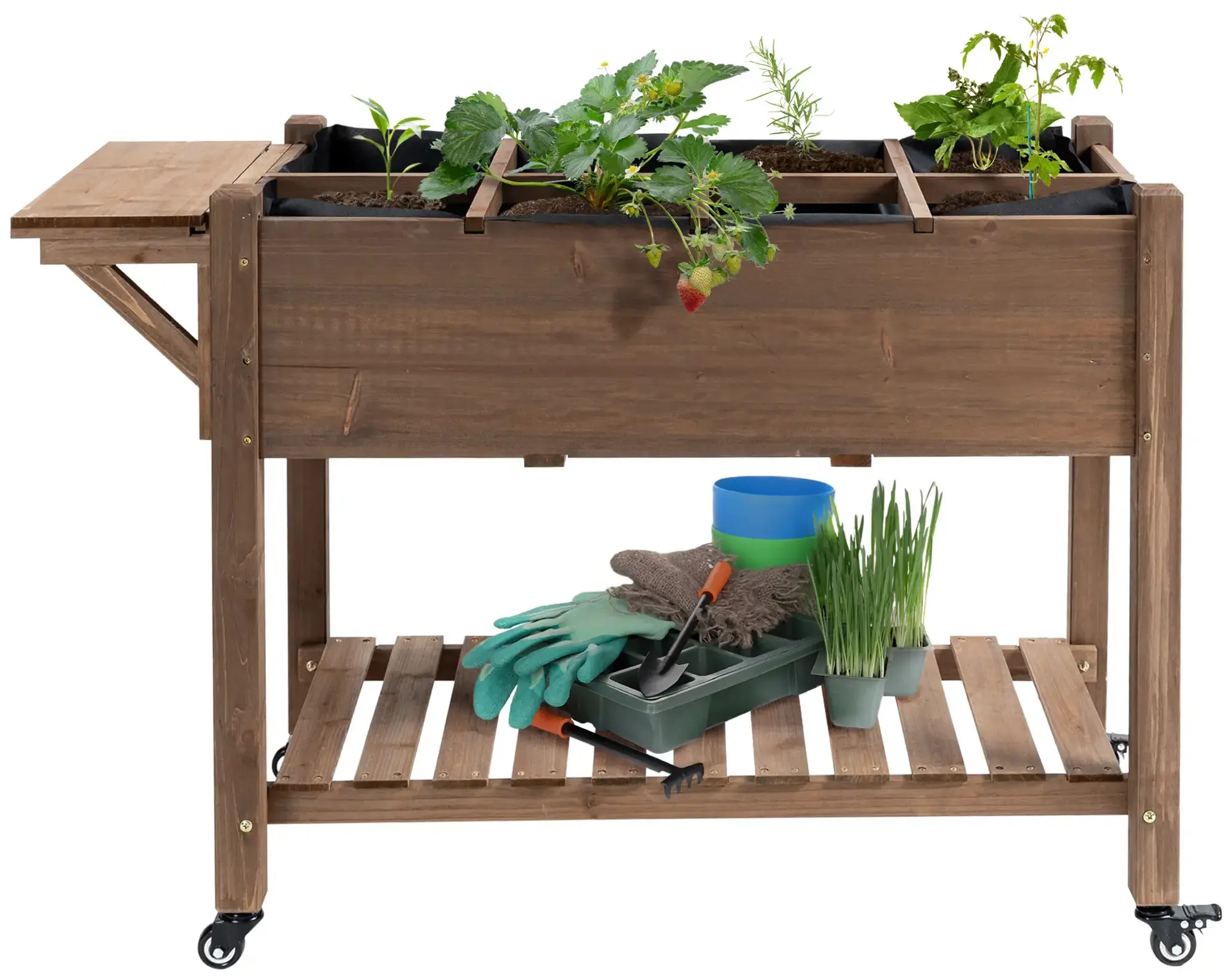 Грядка на ножках с колесами Outsunny 845-396V01 (Natural) - 2