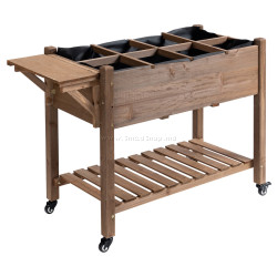 Pat de gradina cu picioare si roti Outsunny 845-396V01 (Natural)