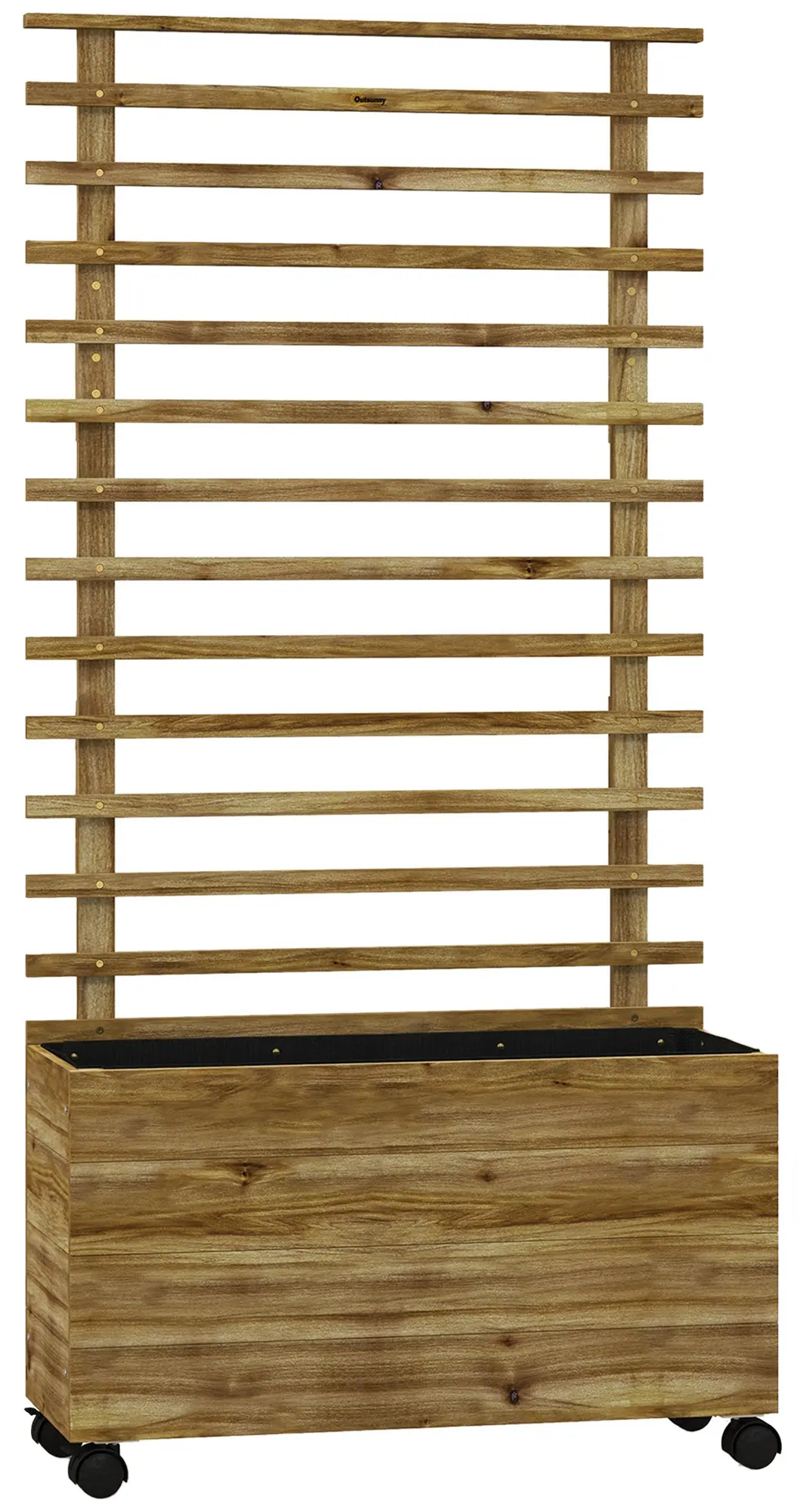 Pat de gradina cu spalier si roti Outsunny 845-584V00ND (Natural) - 3