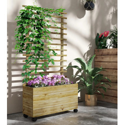 Грядка со шпалерой на колесах Outsunny 845-584V00ND (Natural)