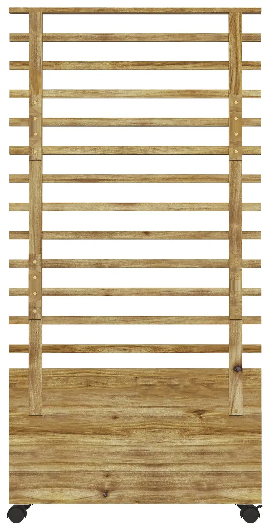 Pat de gradina cu spalier si roti Outsunny 845-584V00ND (Natural) - 4