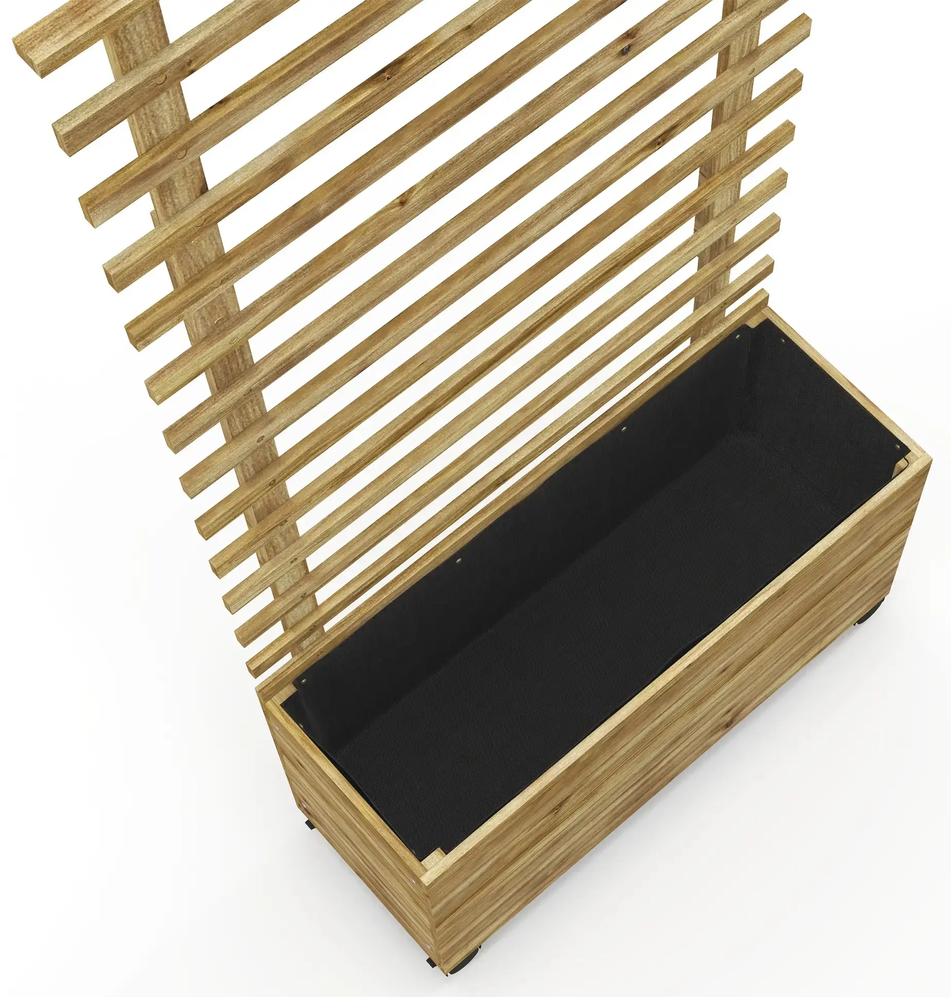 Pat de gradina cu spalier si roti Outsunny 845-584V00ND (Natural) - 5