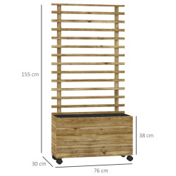 Pat de gradina cu spalier si roti Outsunny 845-584V00ND (Natural) Thumb