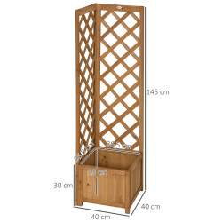 Pat de gradina cu spalier Outsunny 845-776V00BN (Natural) Thumb