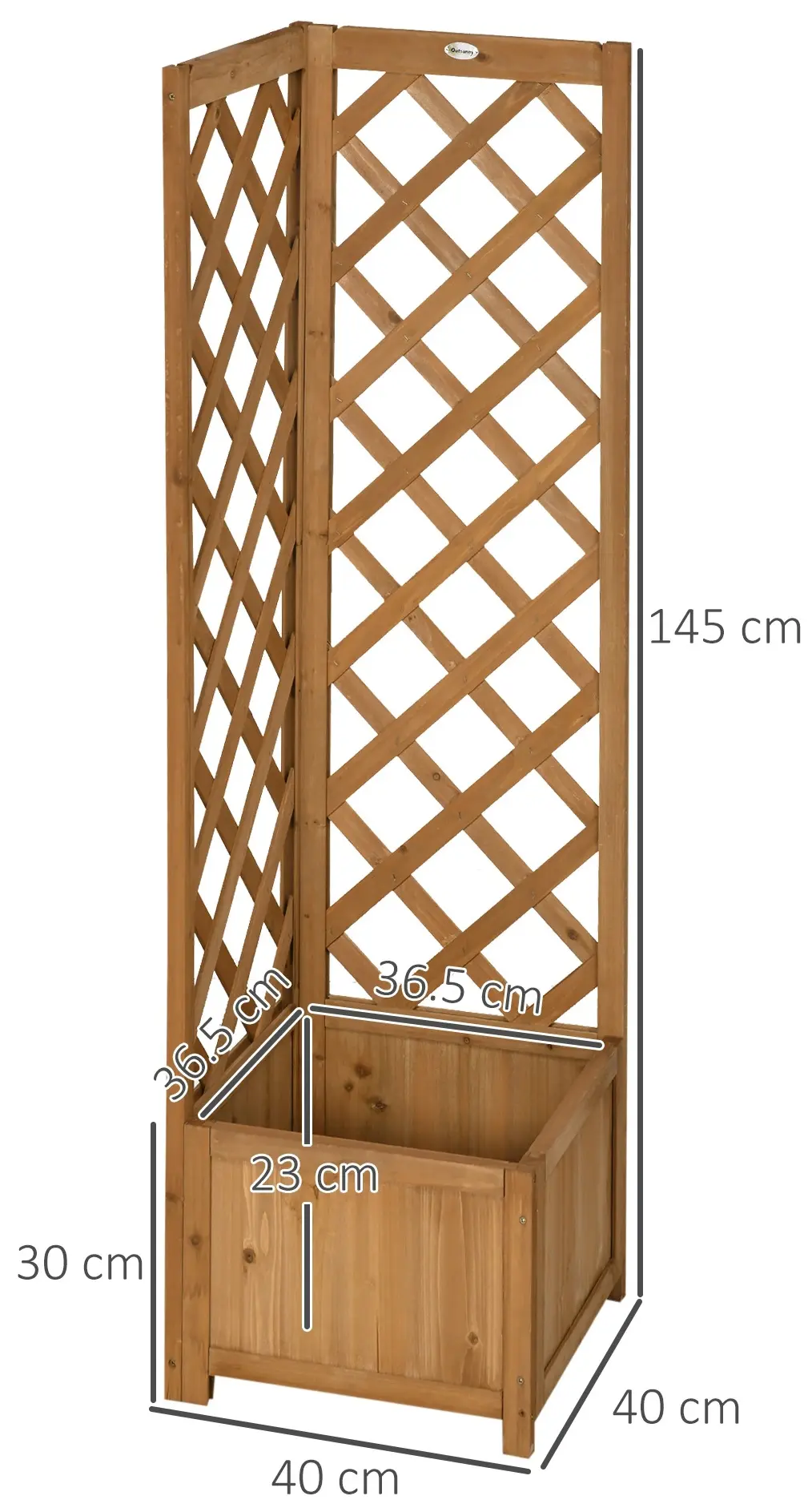 Pat de gradina cu spalier Outsunny 845-776V00BN (Natural)