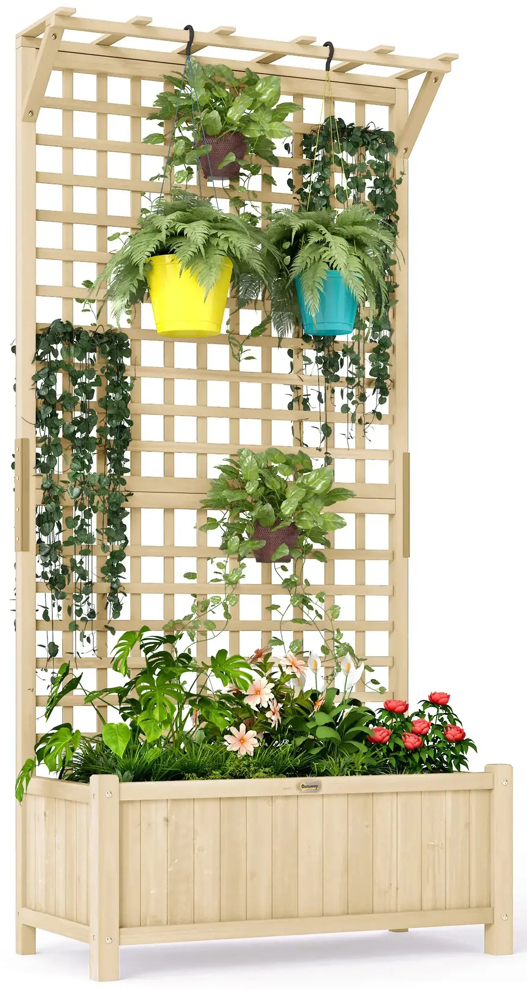 Грядка со шпалерой Outsunny 845-792V00ND (Natural) - 2