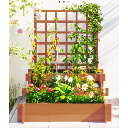 Pat de gradina cu spalier Outsunny 845-870V00BN (Natural) Thumb