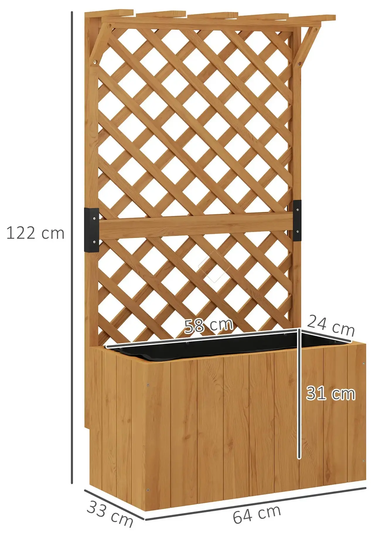 Pat de gradina cu spalier Outsunny 84H-254V00ND (Natural) - 3