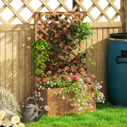 Pat de gradina cu spalier Outsunny 84H-254V00ND (Natural) Thumb