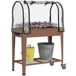 Strat de gradina cu sera Outsunny 84H-034V00BN (Brown) Thumb