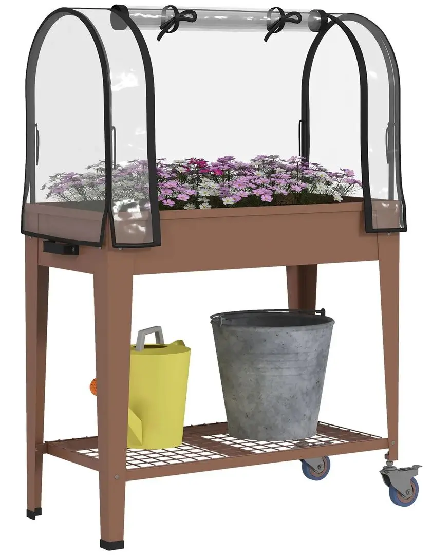 Strat de gradina cu sera Outsunny 84H-034V00BN (Brown)