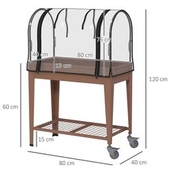 Strat de gradina cu sera Outsunny 84H-034V00BN (Brown) Thumb