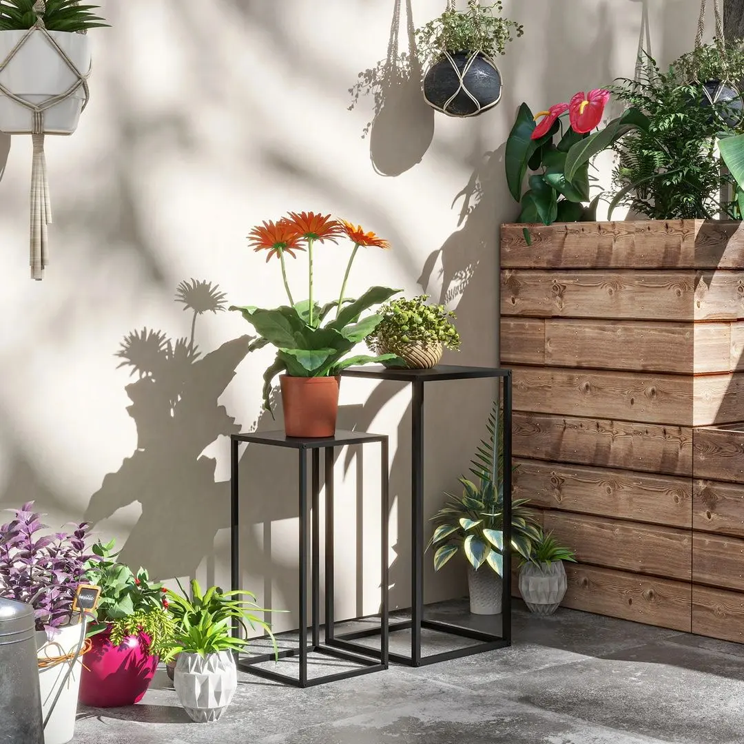 Set de suporturi pentru flori Outsunny 845-927V00BK (Black) - 8