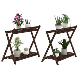 Комплект подставок для цветов Outsunny 84H-186V00TN 2pcs (Brown) Thumb