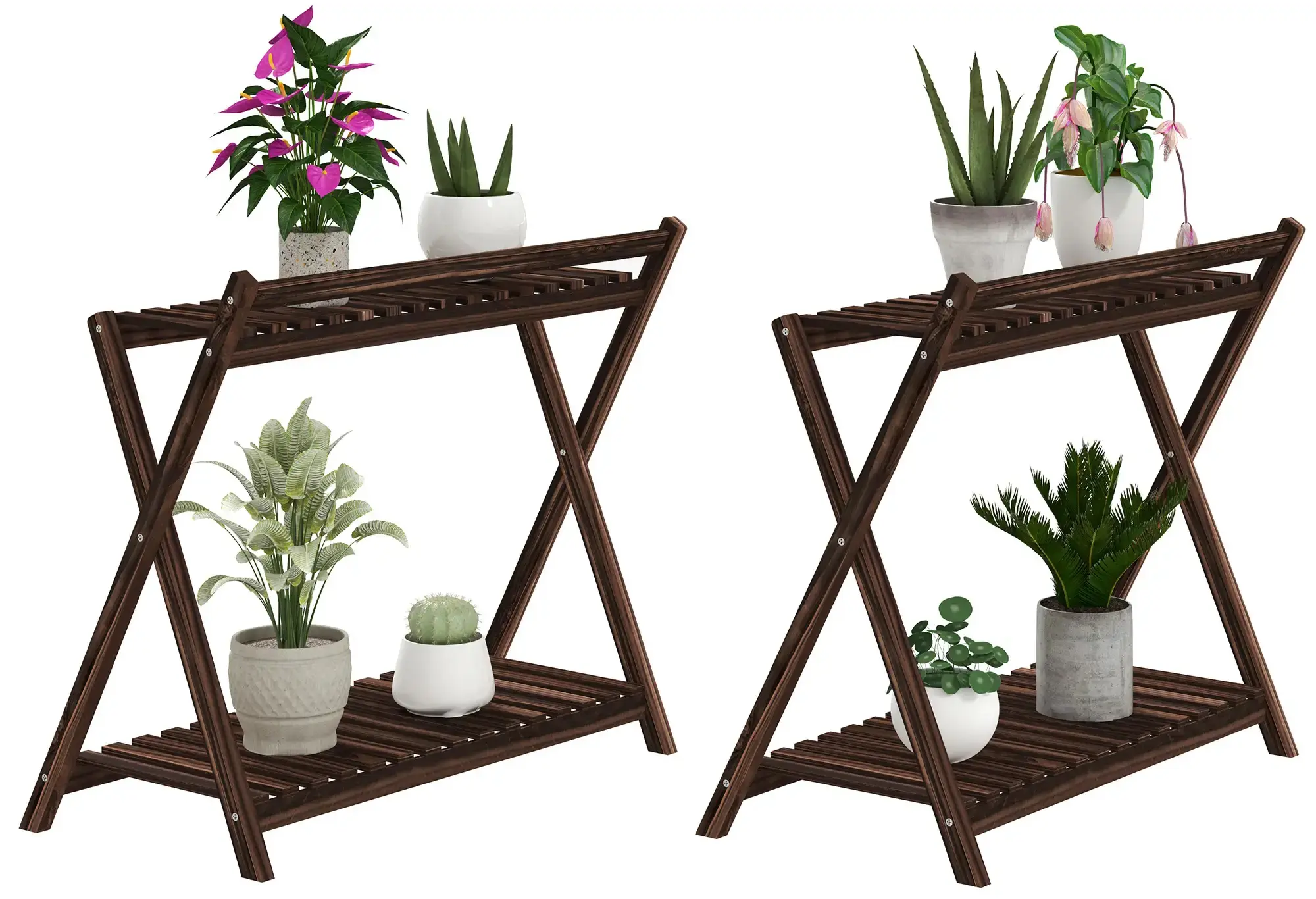 Комплект подставок для цветов Outsunny 84H-186V00TN 2pcs (Brown) - 3