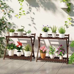 Комплект подставок для цветов Outsunny 84H-186V00TN 2pcs (Brown)