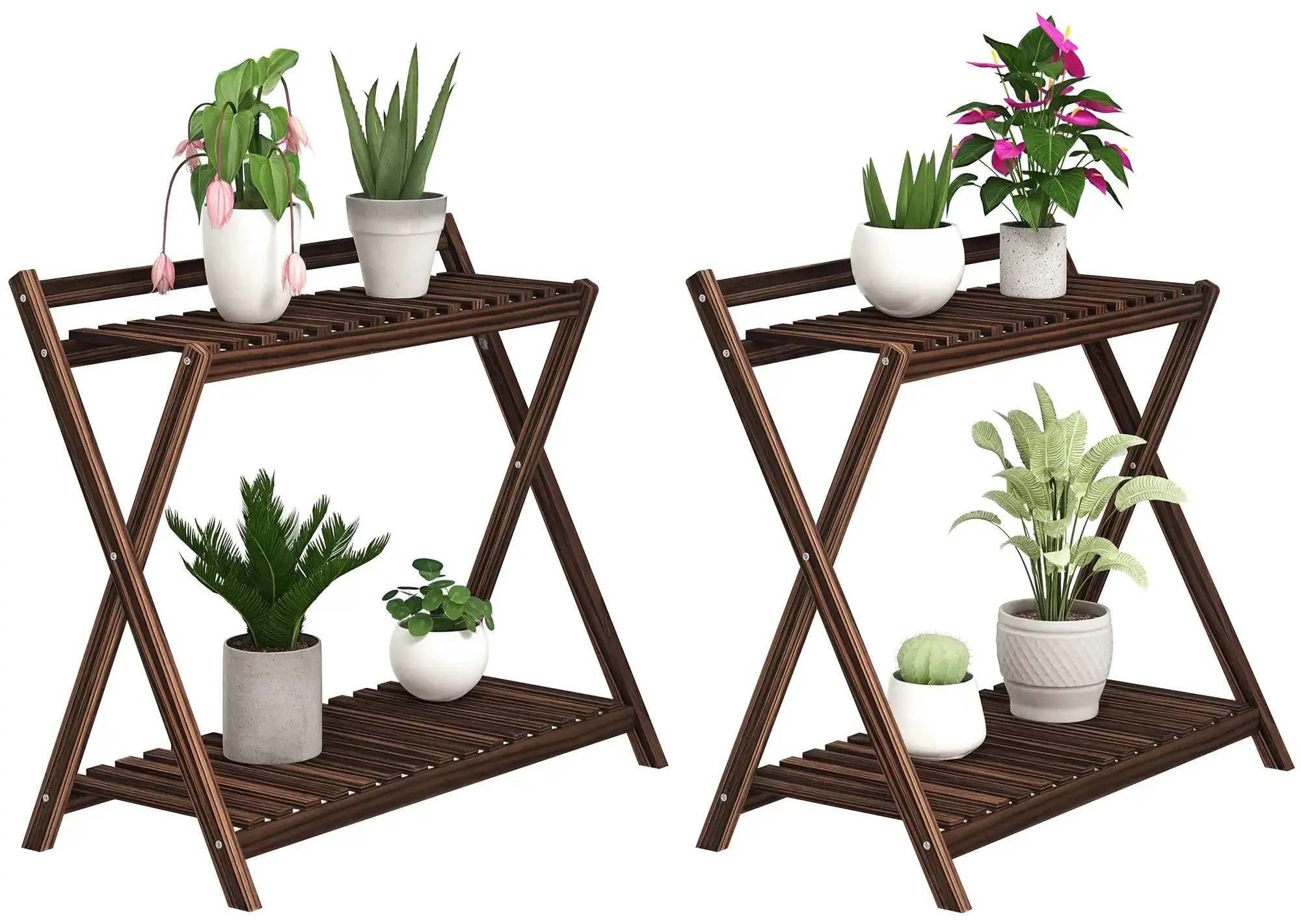 Комплект подставок для цветов Outsunny 84H-186V00TN 2pcs (Brown) - 4