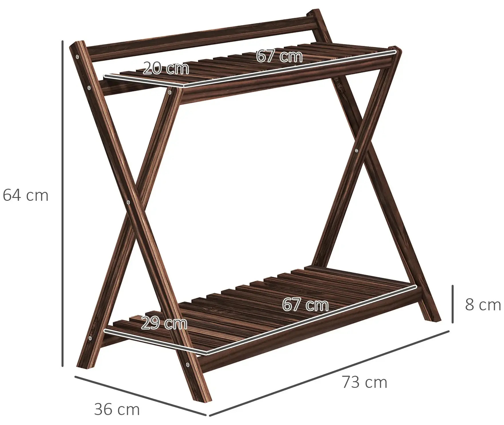 Комплект подставок для цветов Outsunny 84H-186V00TN 2pcs (Brown) - 5