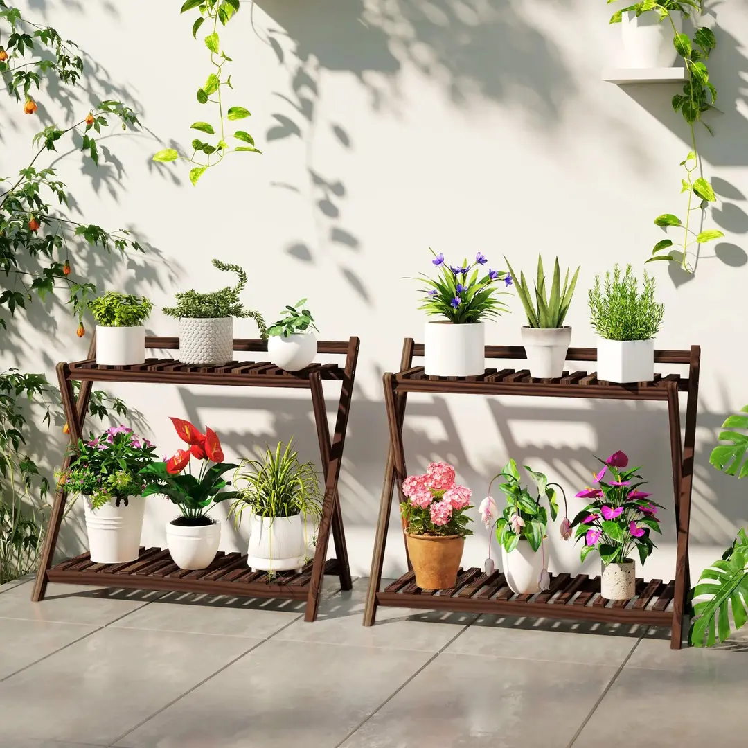 Комплект подставок для цветов Outsunny 84H-186V00TN 2pcs (Brown)