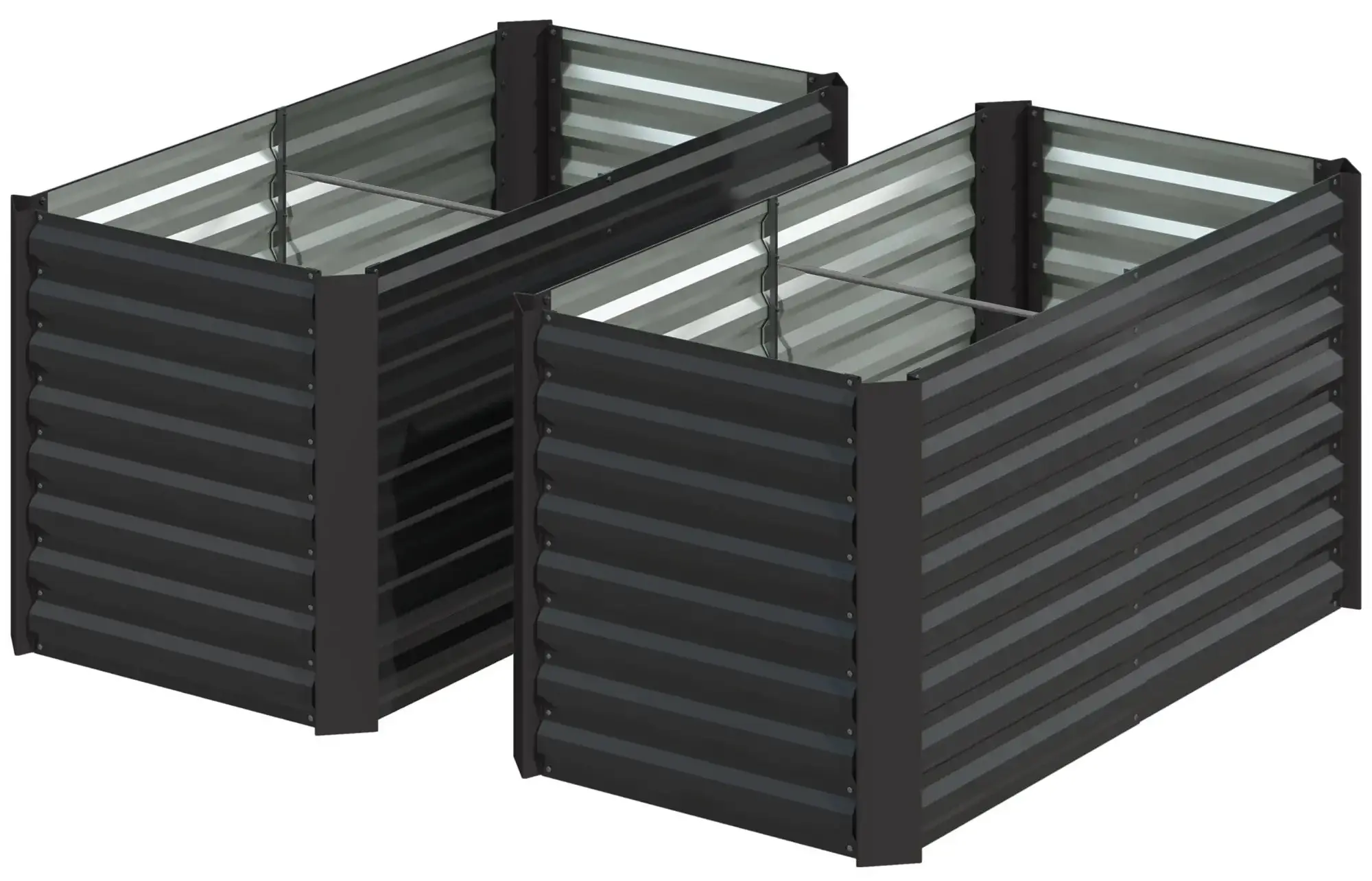 Комплект приподнятых грядок Outsunny 84H-197V00CG (Dark Grey) - 2