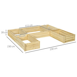 Модульная приподнятая грядка Outsunny 845-871V00ND (Natural) Thumb