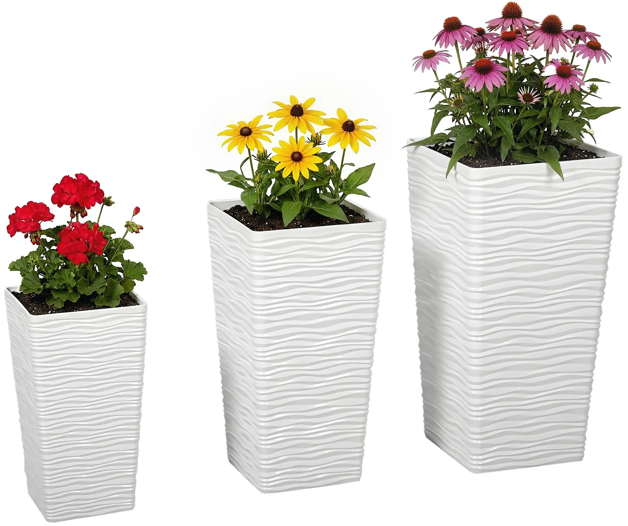 Набор цветочных горшков Outsunny 84H-473V00WT (White) - 2