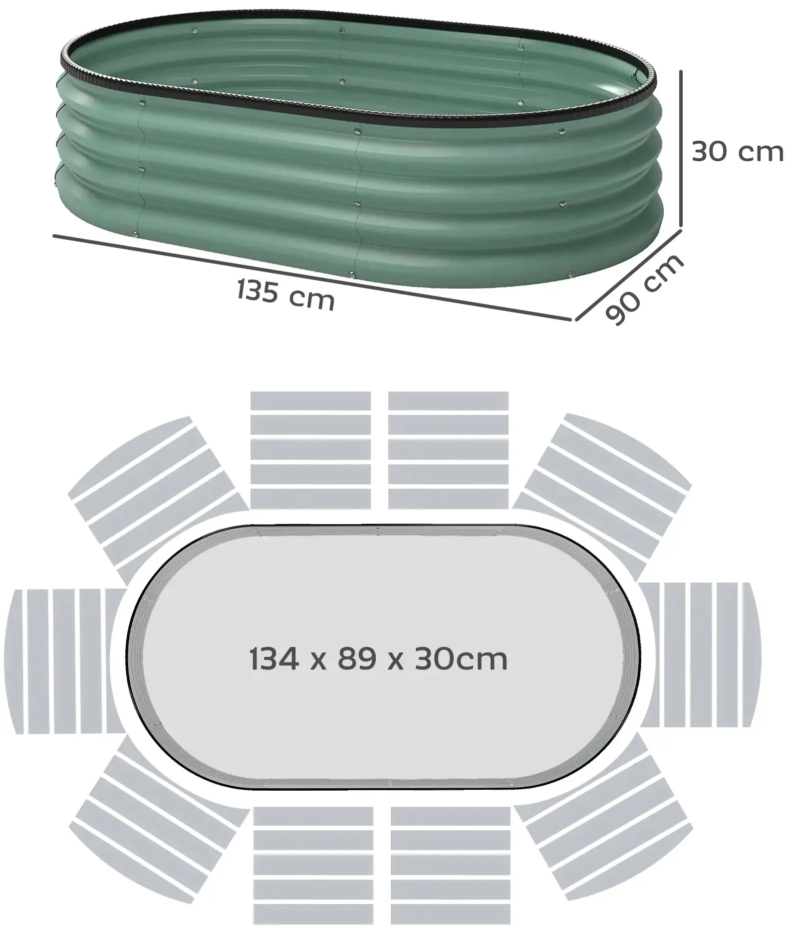 Набор модульных садовых грядок Outsunny 84H-471V00GN (Green) - 4