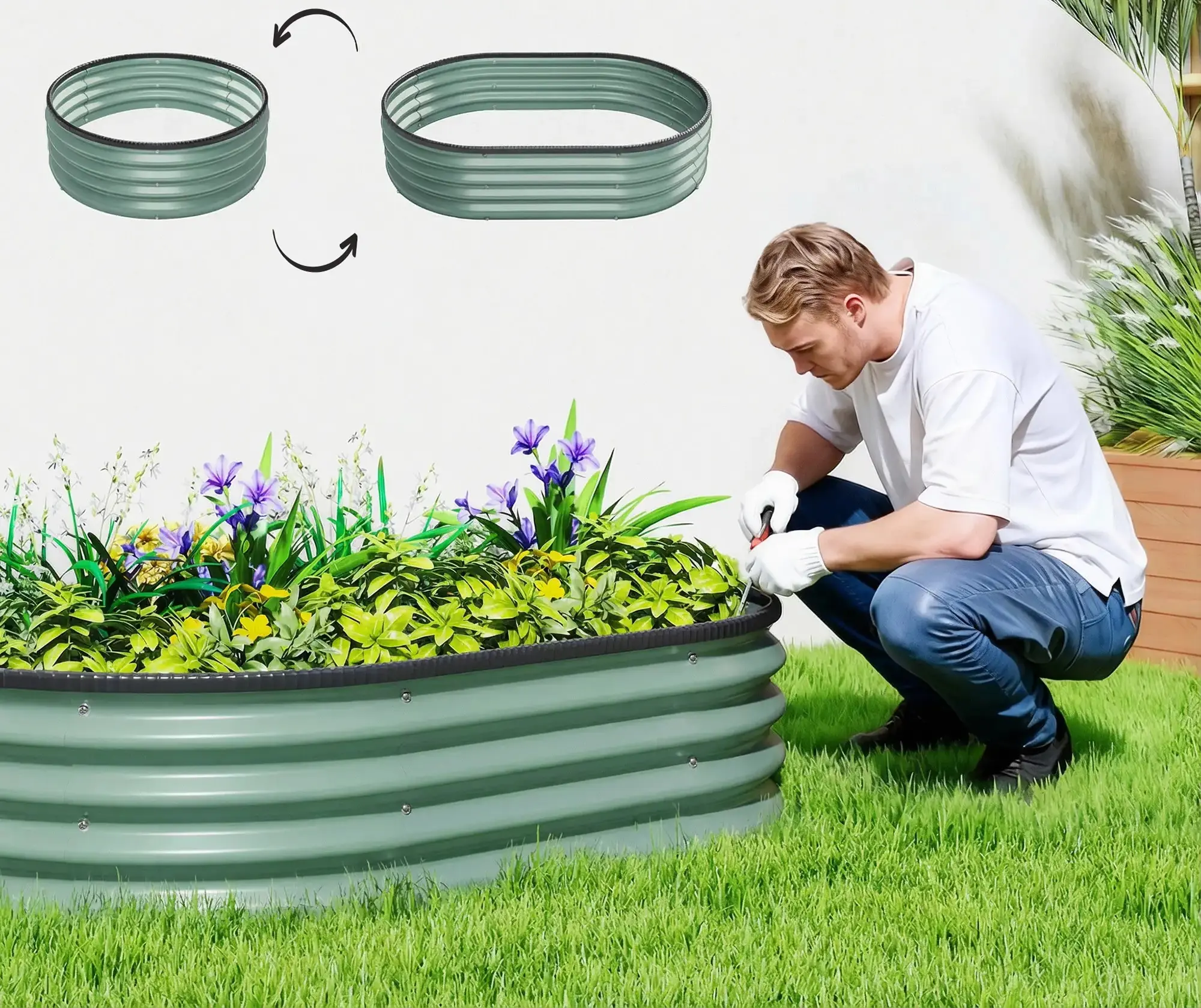 Набор модульных садовых грядок Outsunny 84H-471V00GN (Green) - 5