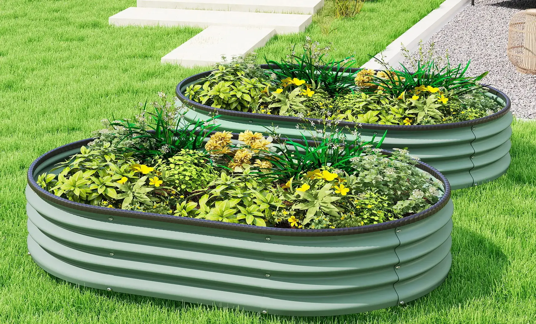 Набор модульных садовых грядок Outsunny 84H-471V00GN (Green)