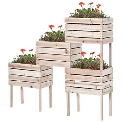 Set paturi de gradina Outsunny 845-350 (Natural) Thumb