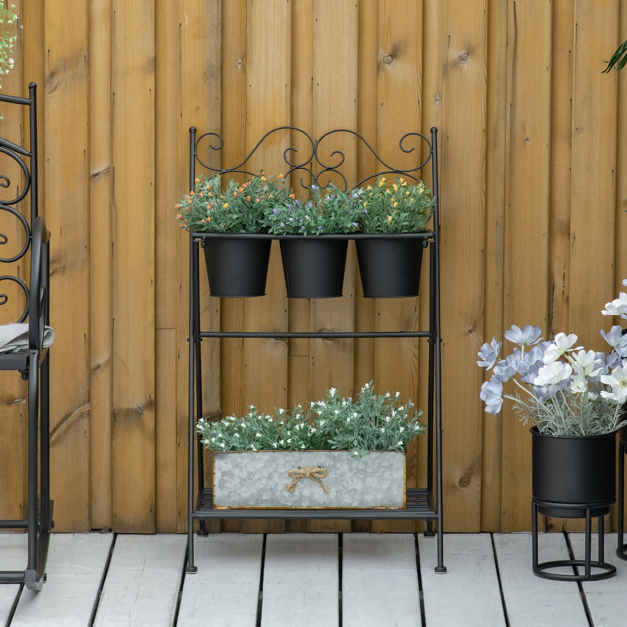 Подставка для цветов Outsunny 845-566BK (Black) - 2