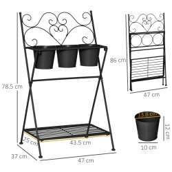 Подставка для цветов Outsunny 845-566BK (Black) Thumb